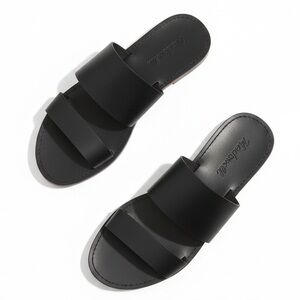 Madewell Black Leather Double Strap Sandals Size 10